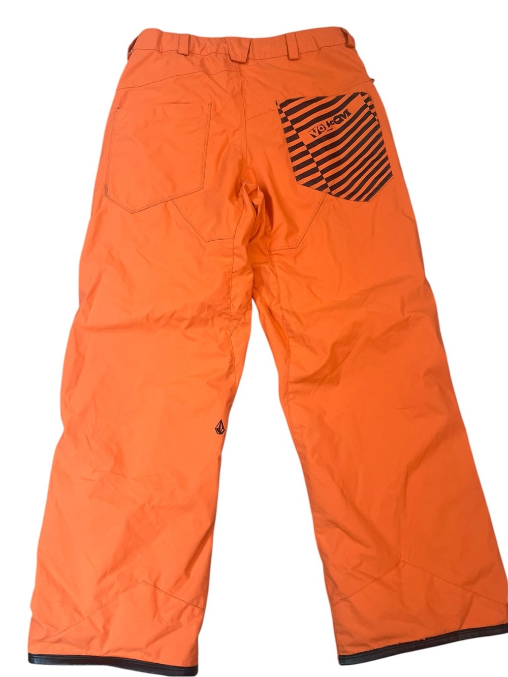 VOLCOM Nimbus Snowboard Ski Pants Mens Large Orange Black Wide Leg Baggy 5000mm